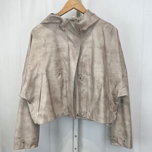LULULEMON Rain Chaser Jacket Full Zip Hood Cropped Mystified White Opal Multi 6